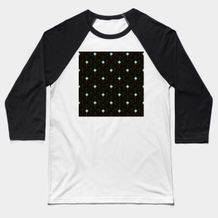 Art Deco Gold, Black and Blue Pattern Baseball T-Shirt